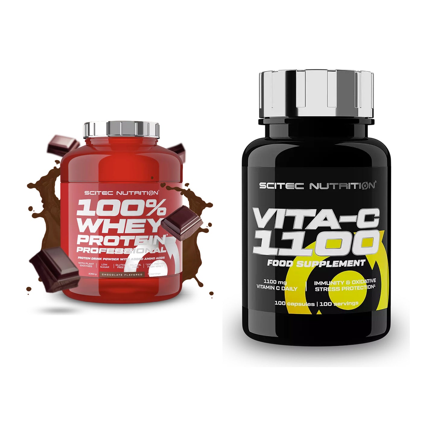 Basis-Set: Scitec 100% Whey Professional + Scitec Vitamin C 1100 – alle enthaltenen Artikel