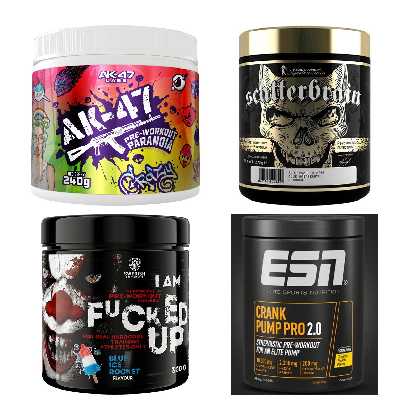 Booster-Probierset: AK47 Labs + Kevin Levrone + 2 weitere – alle enthaltenen Artikel