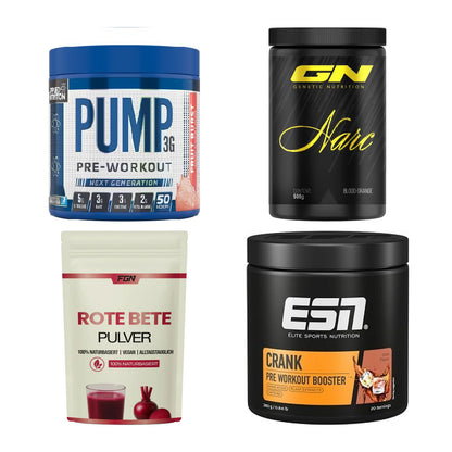 Booster-Probierset: Applied Nutrition Pump + GN Narc + 2 weitere – alle enthaltenen Artikel