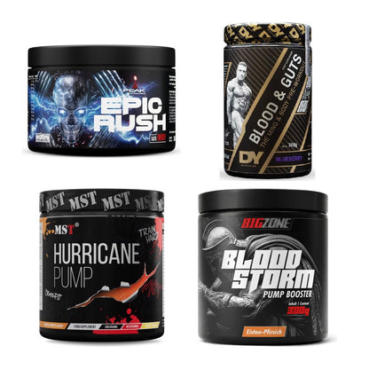 Booster-Probierset: Peak Epic Rush + DY Nutrition + 2 weitere – alle enthaltenen Artikel