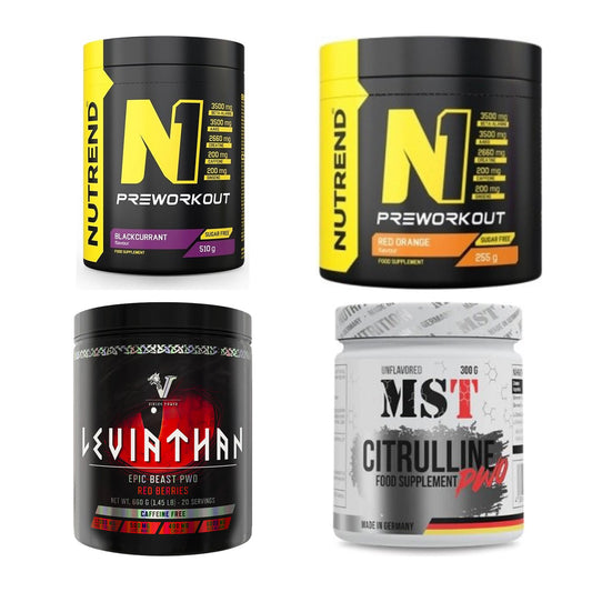Booster-Probierset: Nutrend N1 Preworkout 510g + 3 weitere – alle enthaltenen Artikel