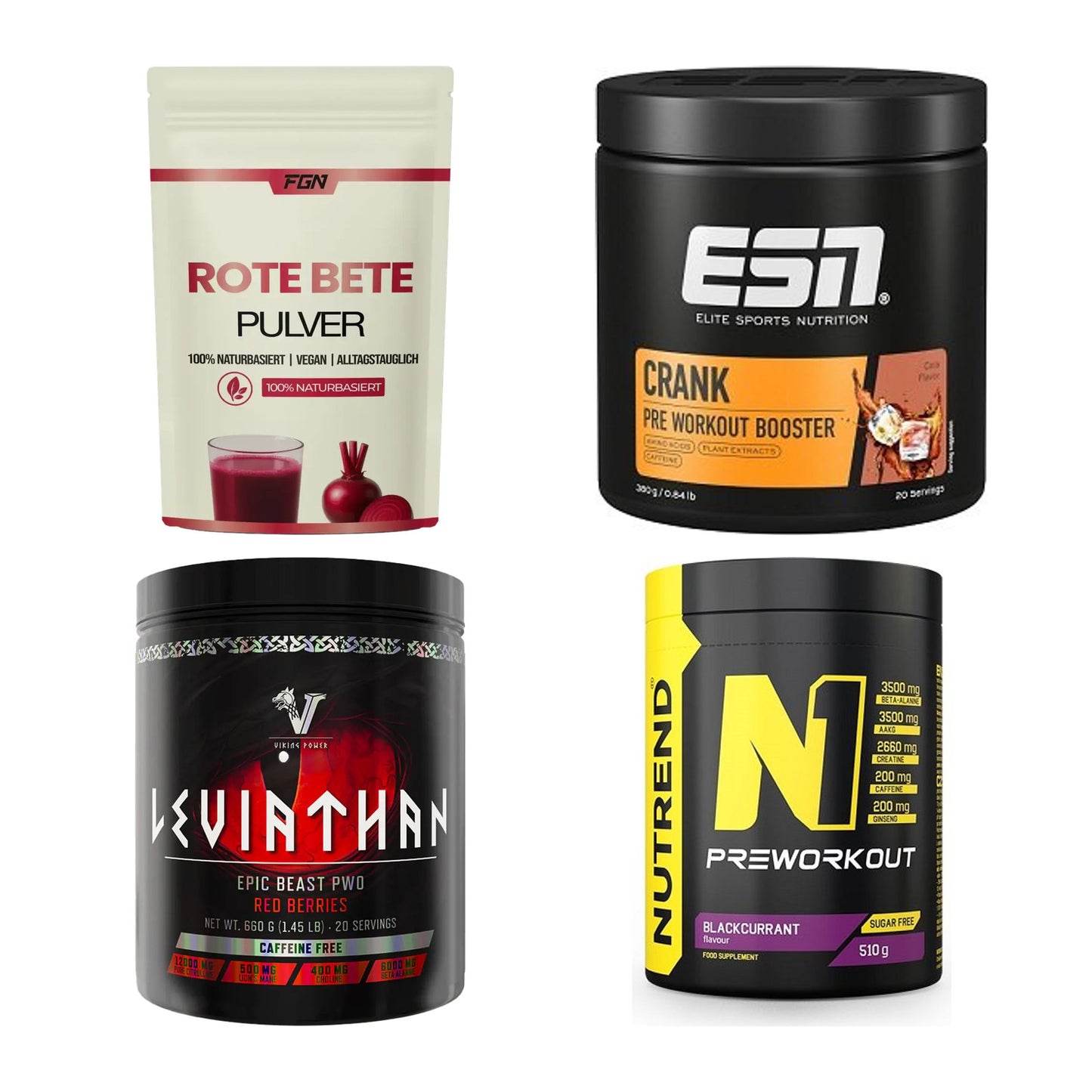 Booster-Probierset: FGN Rote Beete + ESN Crank Booster + 2 weitere – alle enthaltenen Artikel