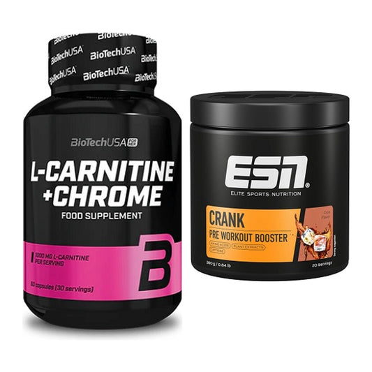 Cardio-Duo: BioTech L-Carnitine + Chrome + ESN Crank Booster – alle enthaltenen Artikel