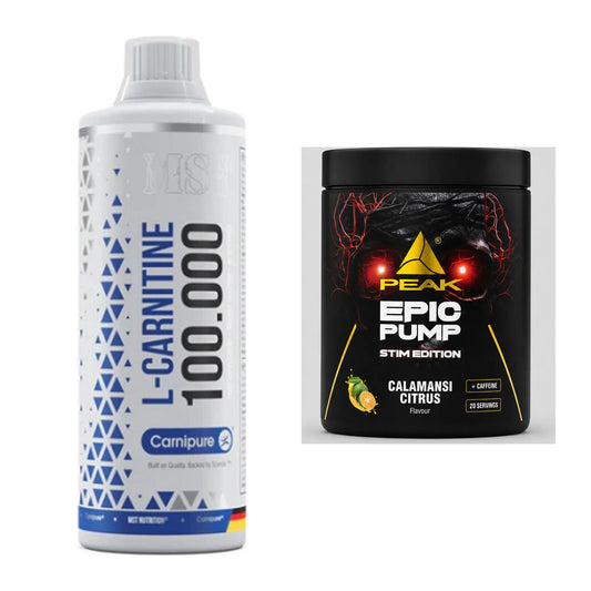 Cardio-Duo: MST L-Carnitine Carnipure + Peak Epic Pump Stim Edition – alle enthaltenen Artikel