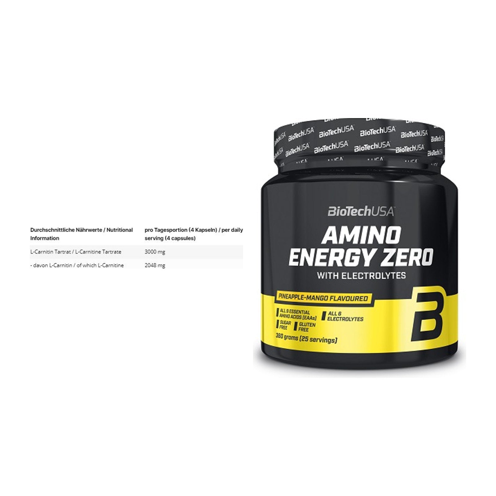 Cardio-Duo: INLEAD L-Carnitine Tartrate + BioTech Amino Energy Zero – alle enthaltenen Artikel