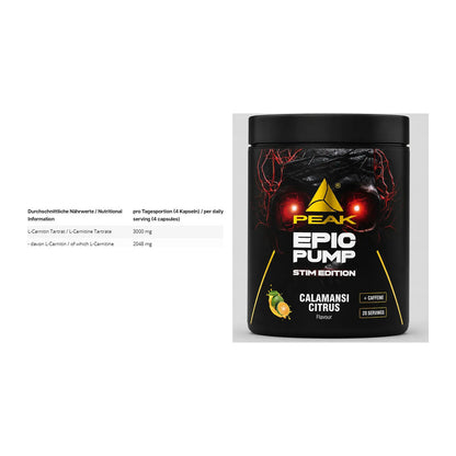 Cardio-Duo: INLEAD L-Carnitine Tartrate + Peak Epic Pump Stim Edition – alle enthaltenen Artikel