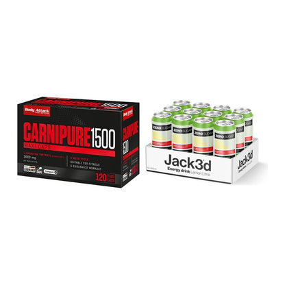 Cardio-Duo: Body Attack Carnipure 1500 + USP Labs Jack3d Energy – alle enthaltenen Artikel