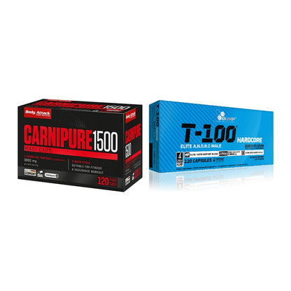 Cardio-Duo: Body Attack Carnipure 1500 + Olimp T-100 Hardcore – alle enthaltenen Artikel