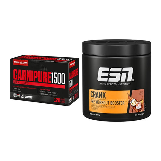 Cardio-Duo: Body Attack Carnipure 1500 + ESN Crank Booster – alle enthaltenen Artikel