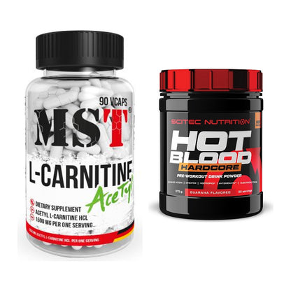 Cardio-Duo: MST L-Carnitine Acetyle + Scitec Hot Blood Hardcore – alle enthaltenen Artikel