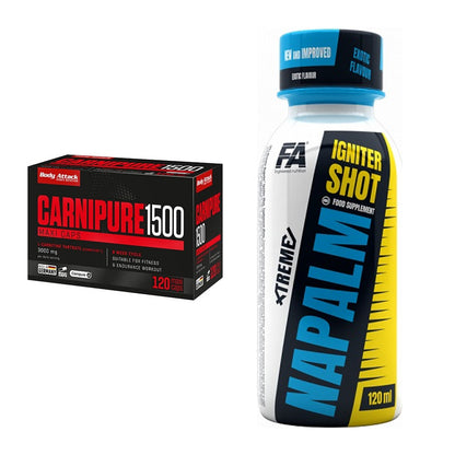 Cardio-Duo: Body Attack Carnipure 1500 + FA Nutrition Xtreme Napalm – alle enthaltenen Artikel