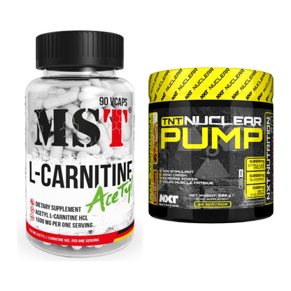 Cardio-Duo: MST L-Carnitine Acetyle + NXT Nutrition TNT Nuclear Pump – alle enthaltenen Artikel