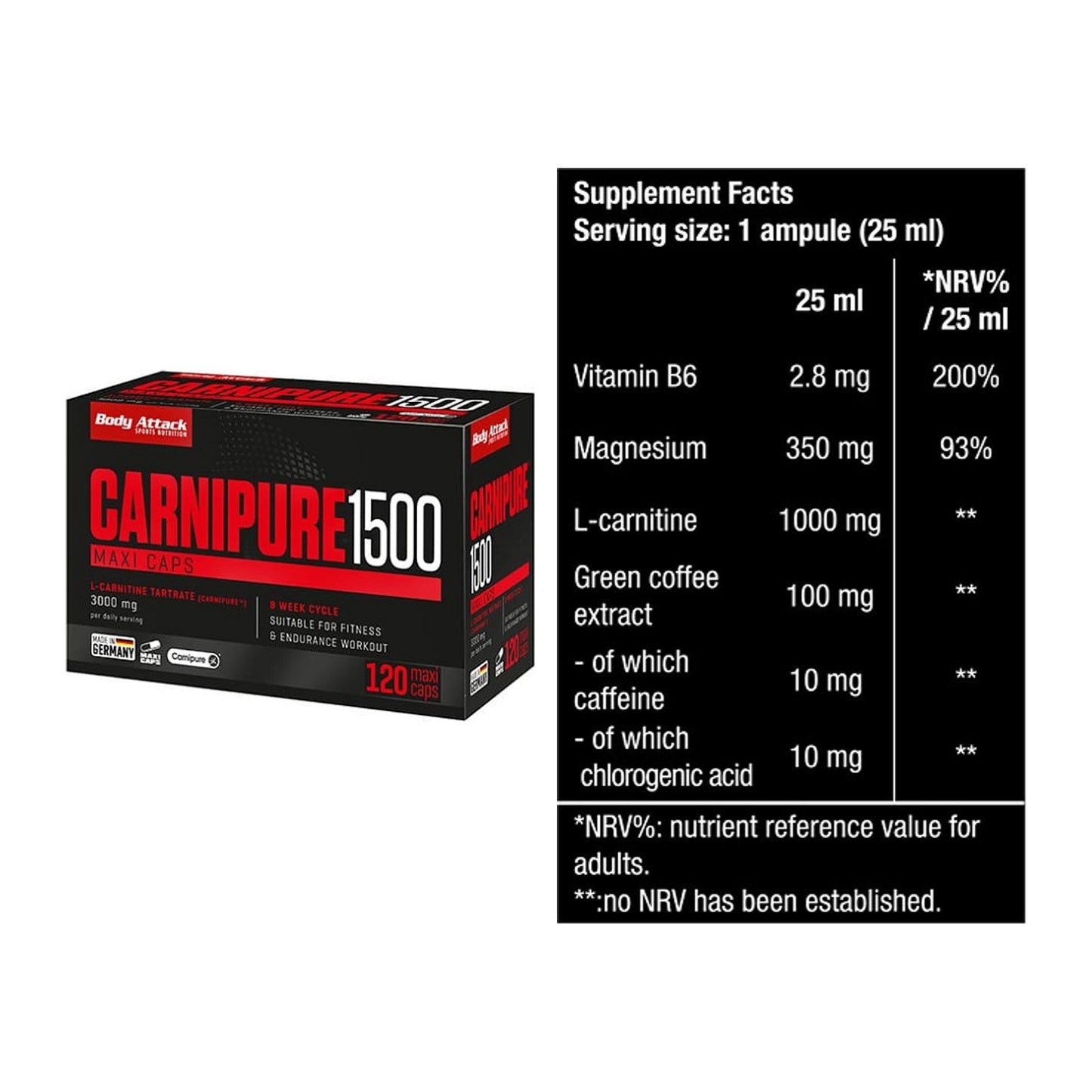 Cardio-Duo: Body Attack Carnipure 1500 + BioTech Magna Shot – alle enthaltenen Artikel