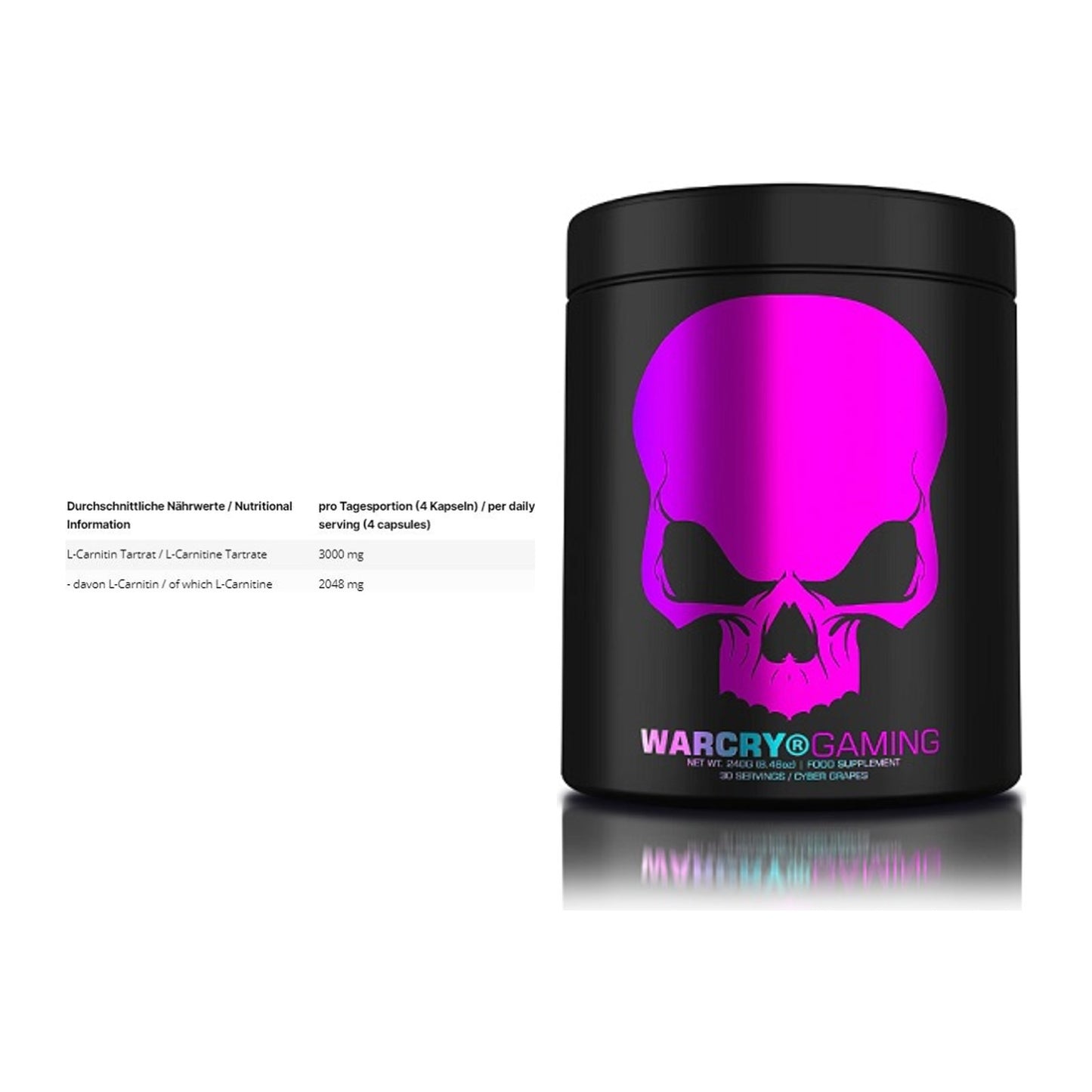 Cardio-Duo: INLEAD L-Carnitine Tartrate + Genius Nutrition Warcry – alle enthaltenen Artikel