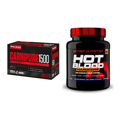 Cardio-Duo: Body Attack Carnipure 1500 + Scitec Hot Blood Hardcore – alle enthaltenen Artikel