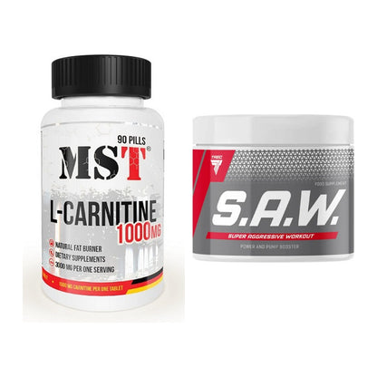 Cardio-Duo: MST L-Carnitine 1000 (90 + Trec Nutrition SAW Booster – alle enthaltenen Artikel