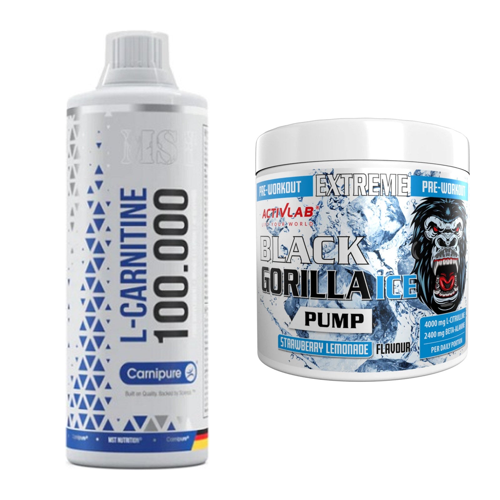 Cardio-Duo: MST L-Carnitine Carnipure + Activlab Black Gorilla Ice – alle enthaltenen Artikel