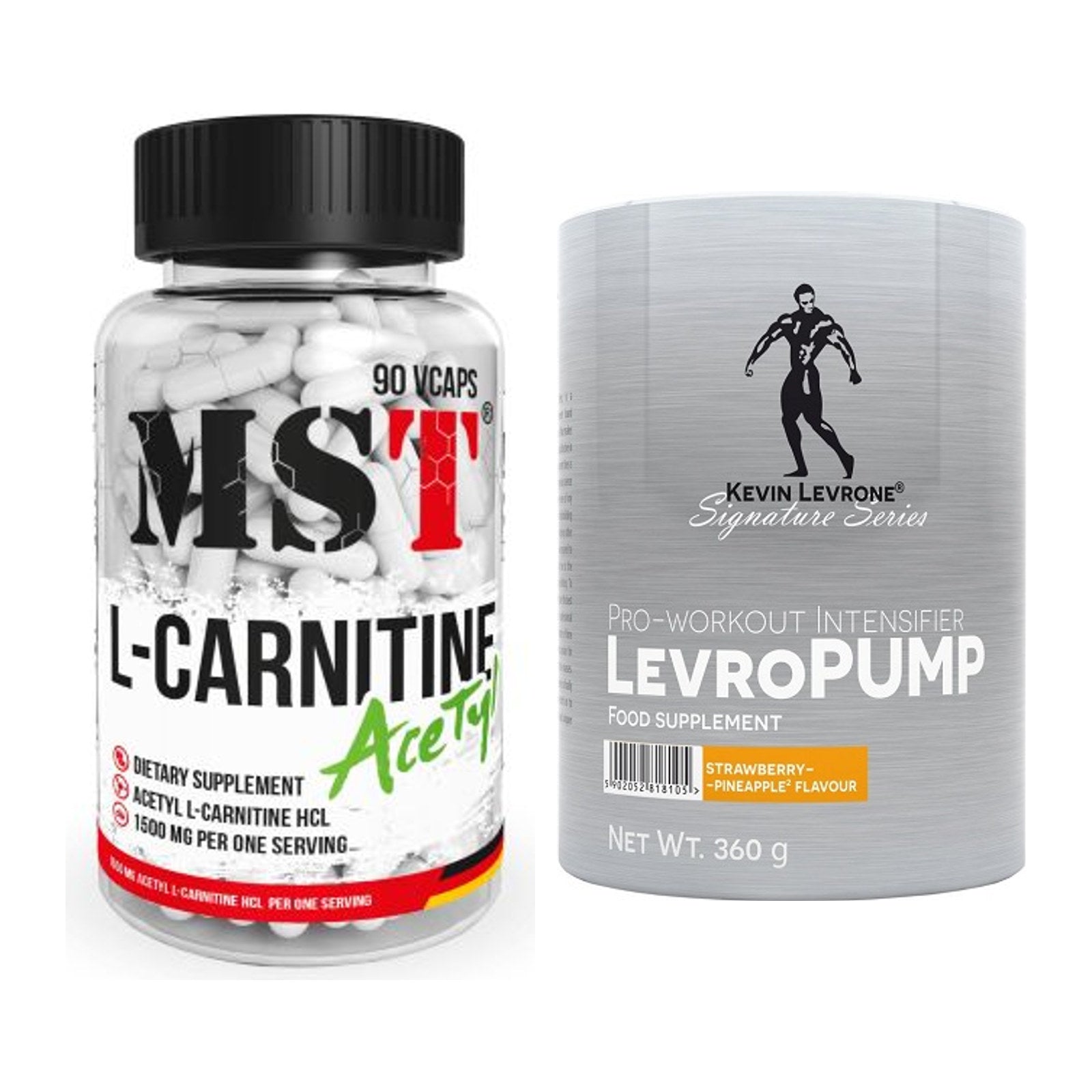 Cardio-Duo: MST L-Carnitine Acetyle + Kevin Levrone Levro Pump – alle enthaltenen Artikel