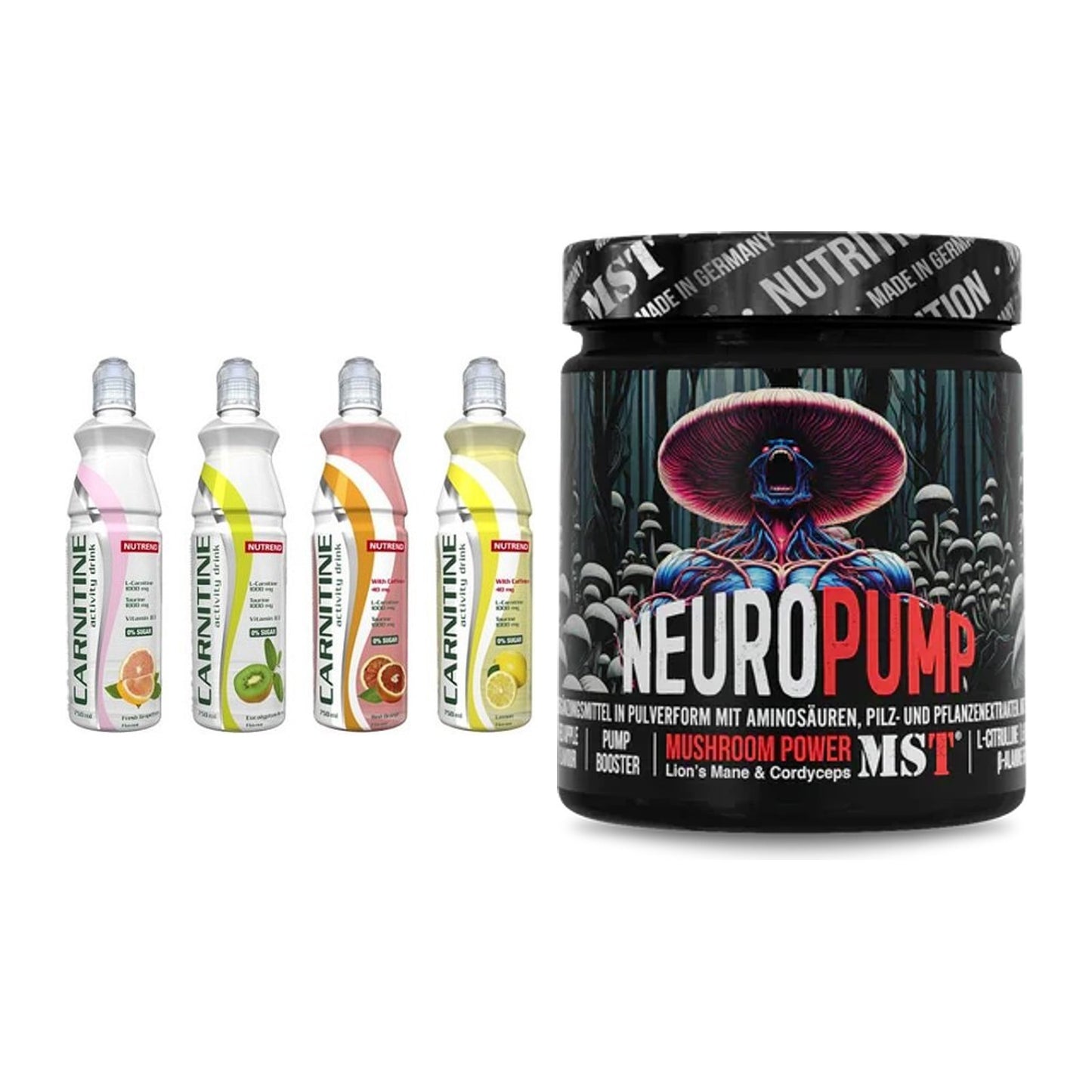 Cardio-Duo: Nutrend Activity L-Carnitine Drink + MST NeuroPump – alle enthaltenen Artikel