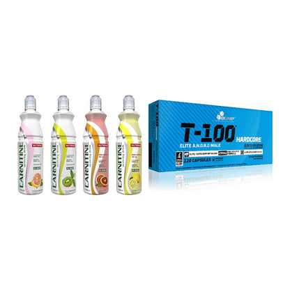Cardio-Duo: Nutrend Activity L-Carnitine Drink + Olimp T-100 Hardcore – alle enthaltenen Artikel