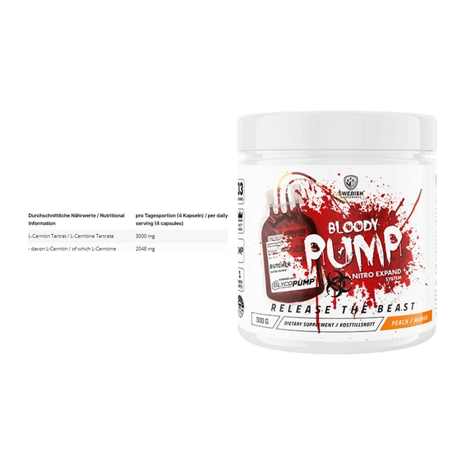 Cardio-Duo: INLEAD L-Carnitine Tartrate + Swedish Supplements Bloody – alle enthaltenen Artikel