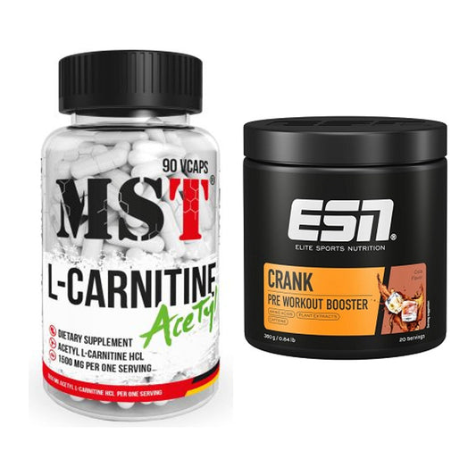 Cardio-Duo: MST L-Carnitine Acetyle + ESN Crank Booster – alle enthaltenen Artikel