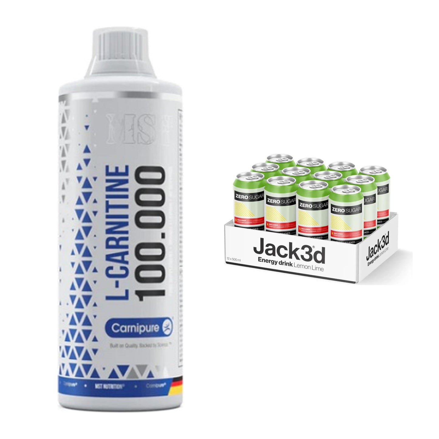 Cardio-Duo: MST L-Carnitine Carnipure 100 000 + USP Labs Jack3d Energy – alle enthaltenen Artikel