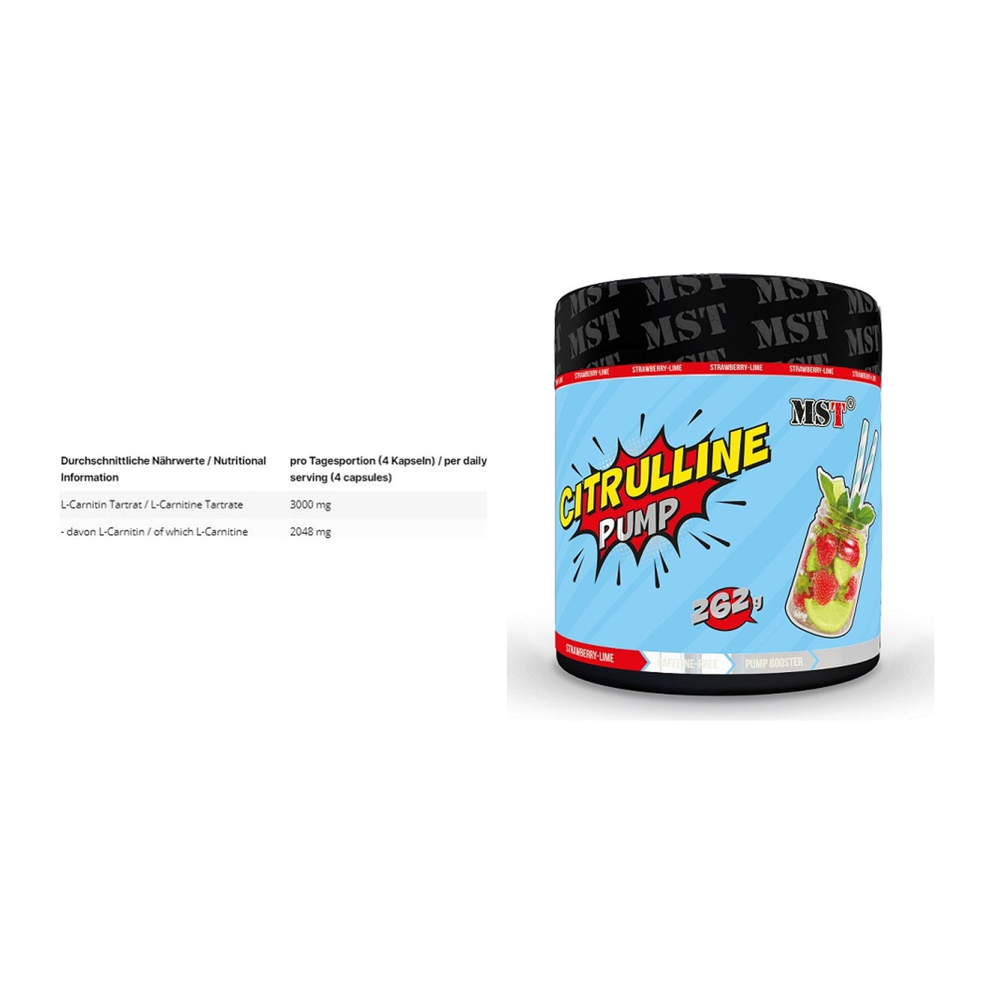 Cardio-Duo: INLEAD L-Carnitine Tartrate + MST Citrulline Pump – alle enthaltenen Artikel