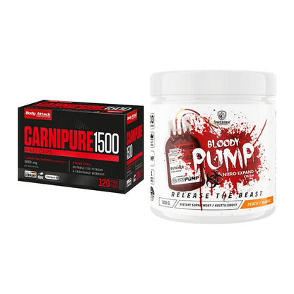 Cardio-Duo: Body Attack Carnipure 1500 + Swedish Supplements Bloody – alle enthaltenen Artikel