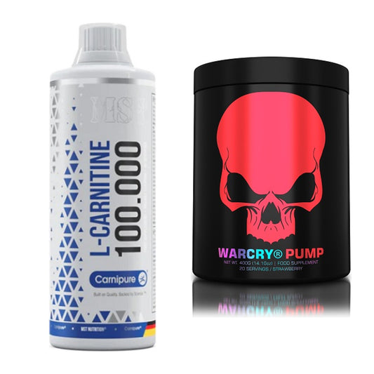 Cardio-Duo: MST L-Carnitine Carnipure + Genius Nutrition Warcry – alle enthaltenen Artikel