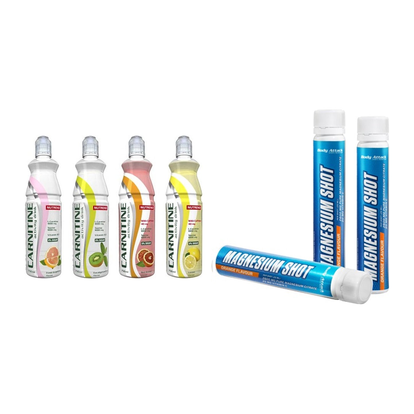 Cardio-Duo: Nutrend Activity + Body Attack Magnesium Shots – alle enthaltenen Artikel
