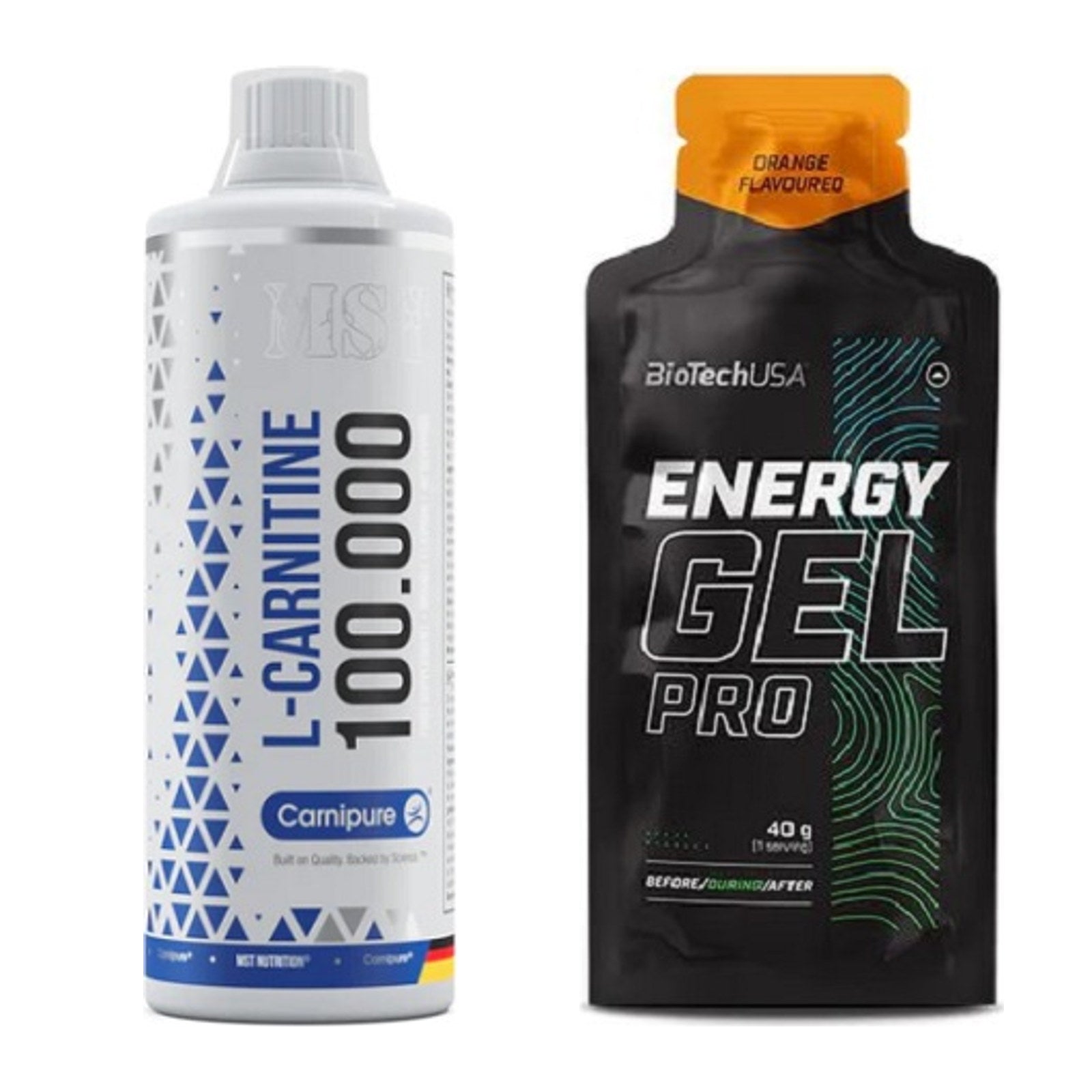 Cardio-Duo: MST L-Carnitine Carnipure 100 000 + BioTech Energy Gel Pro – alle enthaltenen Artikel