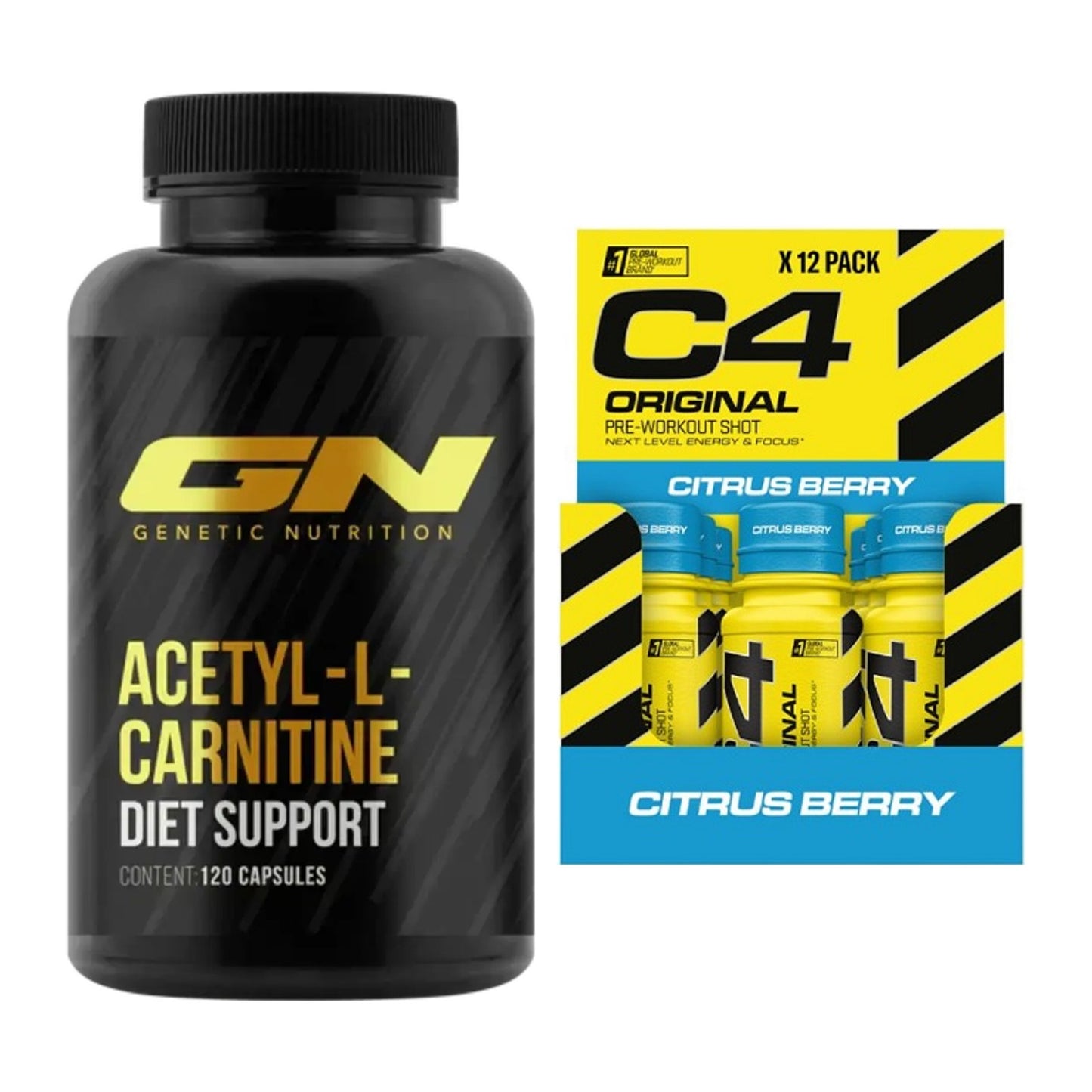 Cardio-Duo: GN Acetyl L-Carnitin + Cellucor C4 Original Shot – alle enthaltenen Artikel
