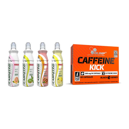 Cardio-Duo: Nutrend Activity L-Carnitine Drink + Olimp Caffeine Kick – alle enthaltenen Artikel