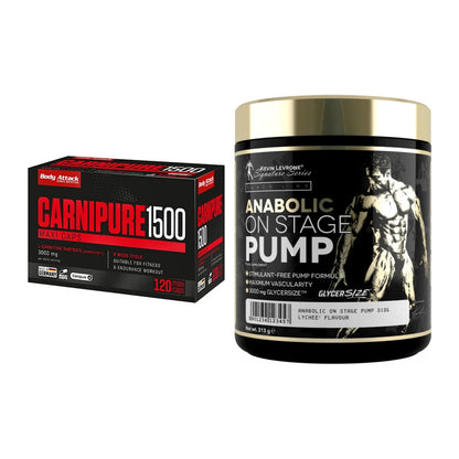 Cardio-Duo: Body Attack Carnipure 1500 + Kevin Levrone Anabolic – alle enthaltenen Artikel
