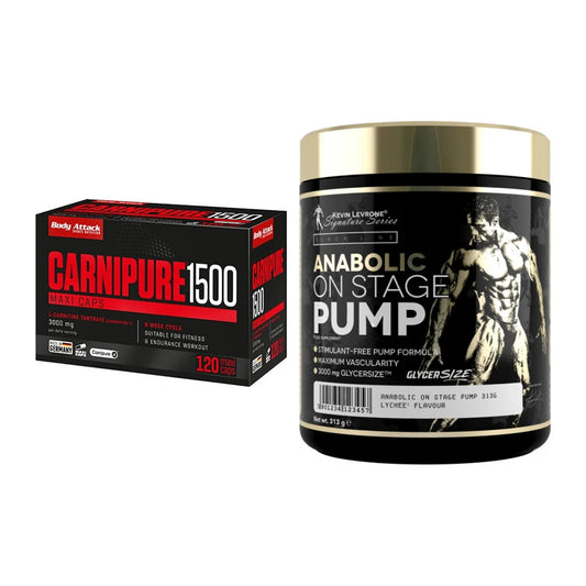 Cardio-Duo: Body Attack Carnipure 1500 + Kevin Levrone Anabolic – alle enthaltenen Artikel
