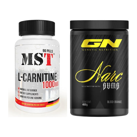 Cardio-Duo: MST L-Carnitine 1000 (90 Tabl.) + GN Narc Pump – alle enthaltenen Artikel