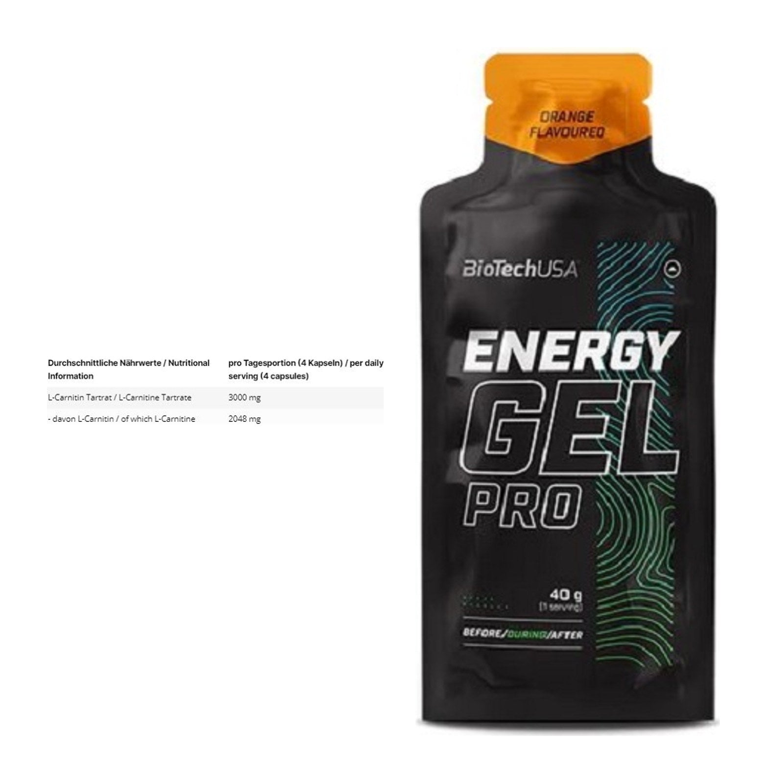 Cardio-Duo: INLEAD L-Carnitine Tartrate + BioTech Energy Gel Pro – alle enthaltenen Artikel