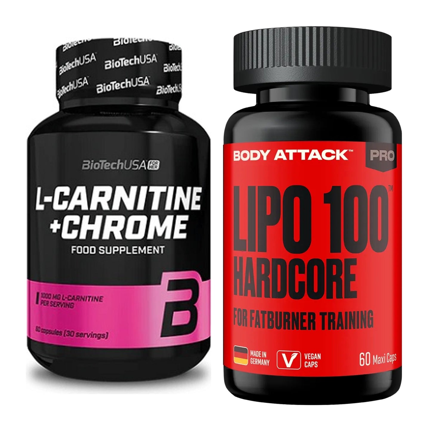 Cardio-Duo: BioTech L-Carnitine + Body Attack LIPO – alle enthaltenen Artikel