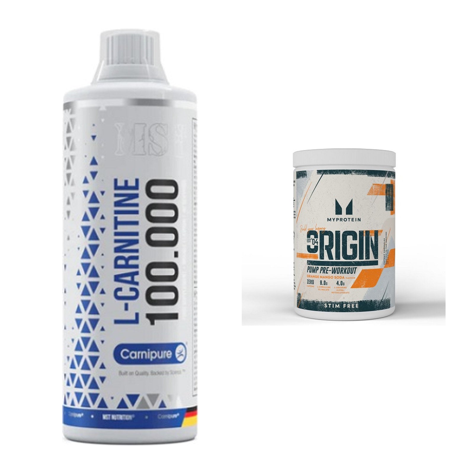 Cardio-Duo: MST L-Carnitine Carnipure + MyProtein Origin Pump – alle enthaltenen Artikel