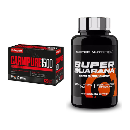 Cardio-Duo: Body Attack Carnipure 1500 + Scitec Super Guarana 100 – alle enthaltenen Artikel