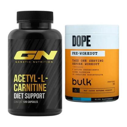 Cardio-Duo: GN Acetyl L-Carnitin + Bulk Dope Pre-Workout 30 Serv. – alle enthaltenen Artikel