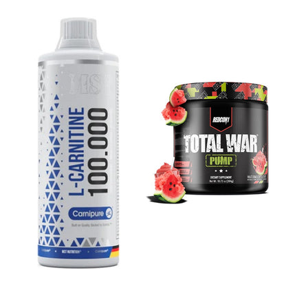 Cardio-Duo: MST L-Carnitine Carnipure 100 000 + Redcon1 Total War PUMP – alle enthaltenen Artikel