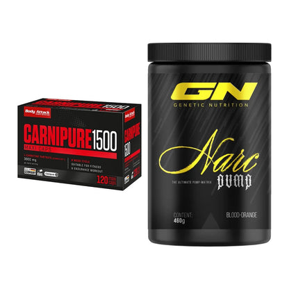 Cardio-Duo: Body Attack Carnipure 1500 + GN Narc Pump – alle enthaltenen Artikel