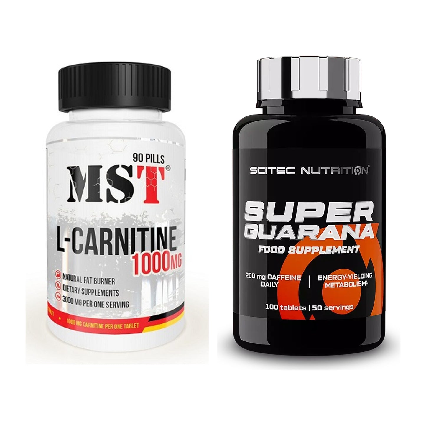 Cardio-Duo: MST L-Carnitine 1000 (90 + Scitec Super Guarana 100 – alle enthaltenen Artikel