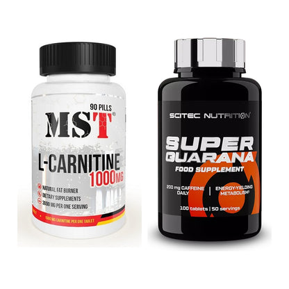 Cardio-Duo: MST L-Carnitine 1000 (90 + Scitec Super Guarana 100 – alle enthaltenen Artikel