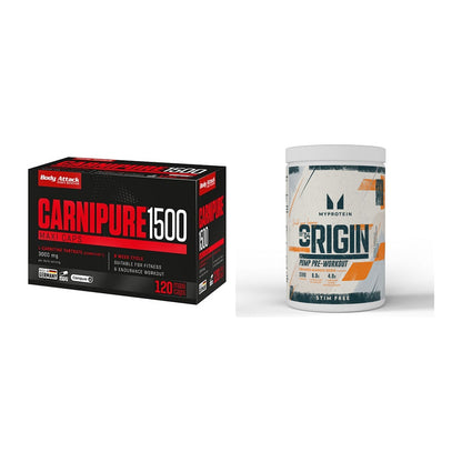 Cardio-Duo: Body Attack Carnipure 1500 + MyProtein Origin Pump – alle enthaltenen Artikel