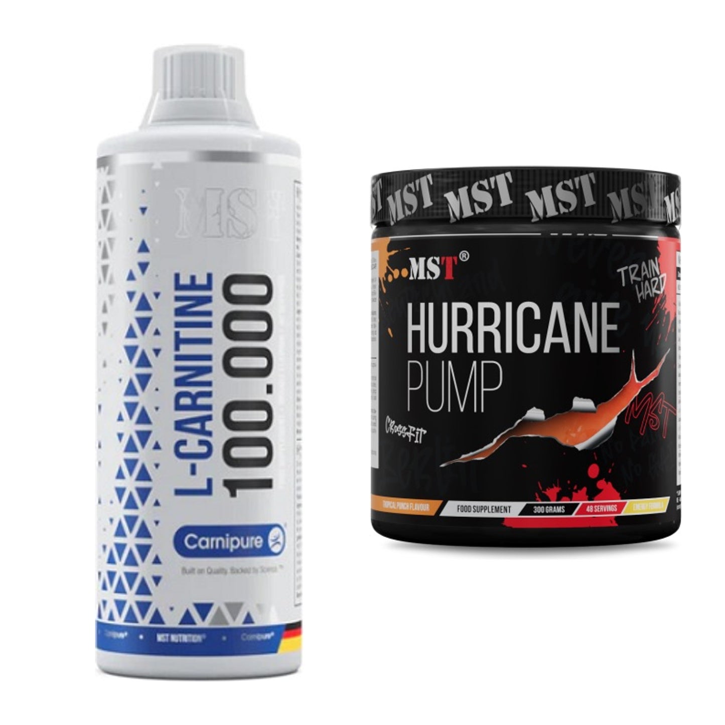 Cardio-Duo: MST L-Carnitine Carnipure 100 000 + MST Hurricane Pump – alle enthaltenen Artikel