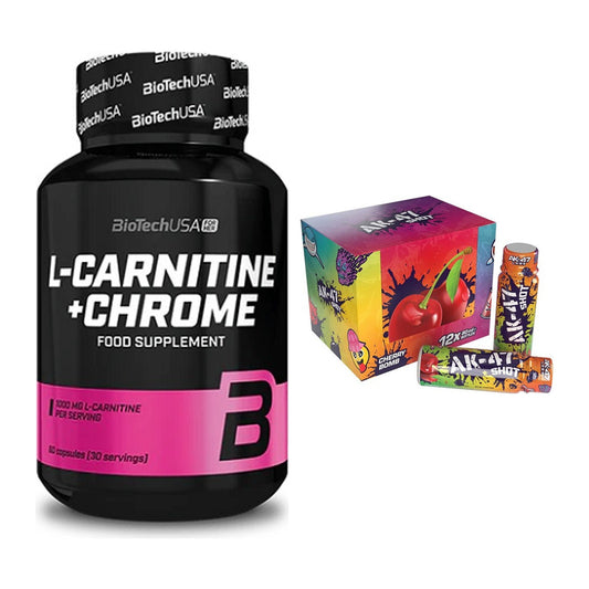 Cardio-Duo: BioTech L-Carnitine + Chrome + AK47 Labs AK47 Shots – alle enthaltenen Artikel
