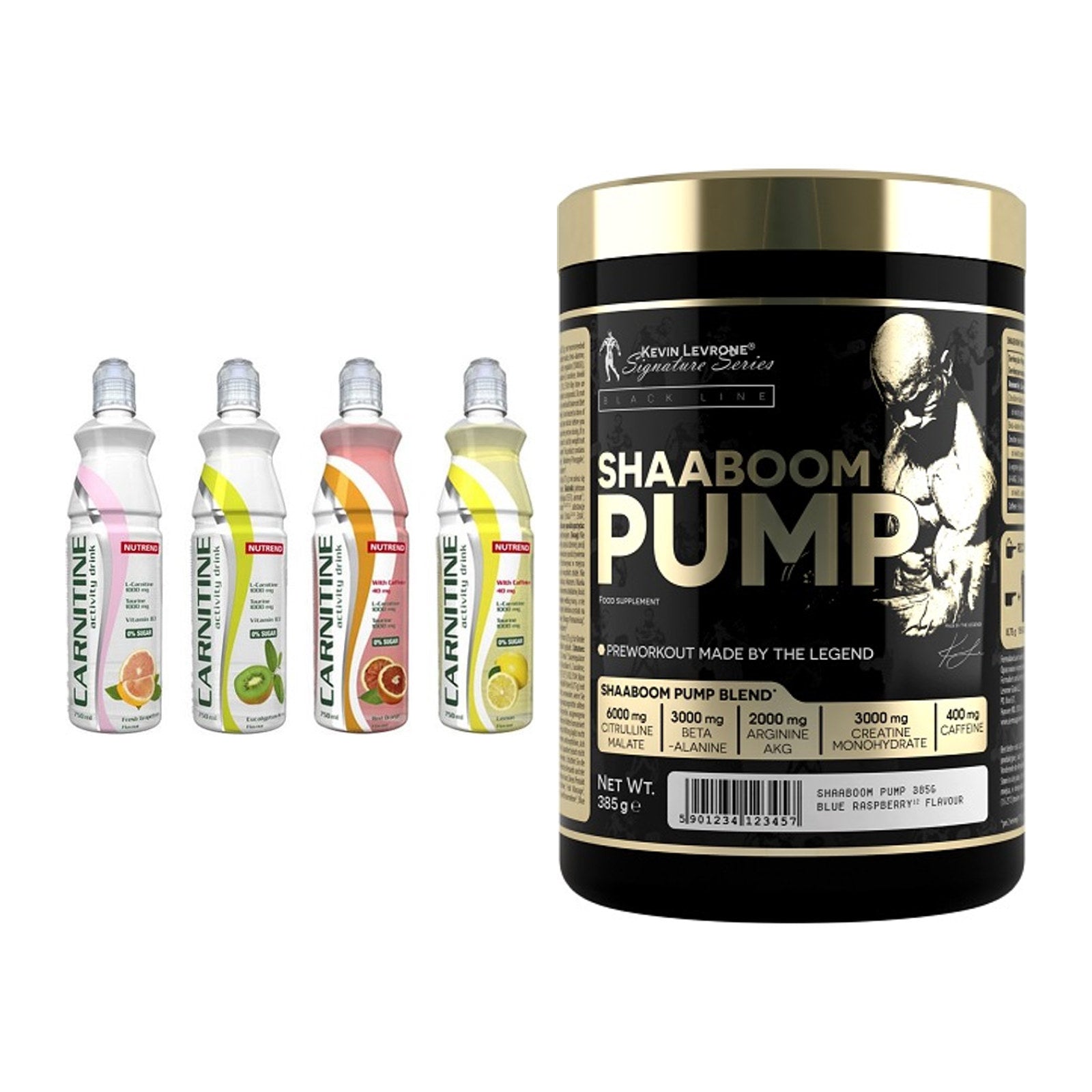 Cardio-Duo: Nutrend Activity + Kevin Levrone Shaaboom Pump – alle enthaltenen Artikel